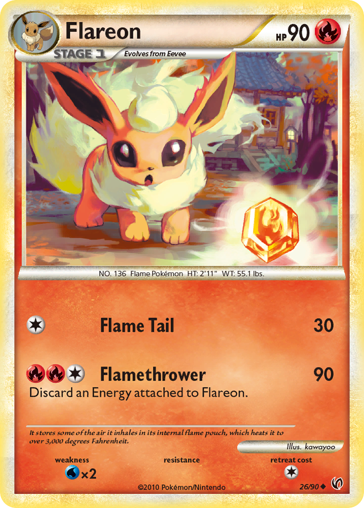 Flareon (26/90) [HeartGold & SoulSilver: Undaunted] | Event Horizon Hobbies CA