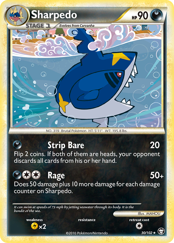 Sharpedo (30/102) [HeartGold & SoulSilver: Triumphant] | Event Horizon Hobbies CA