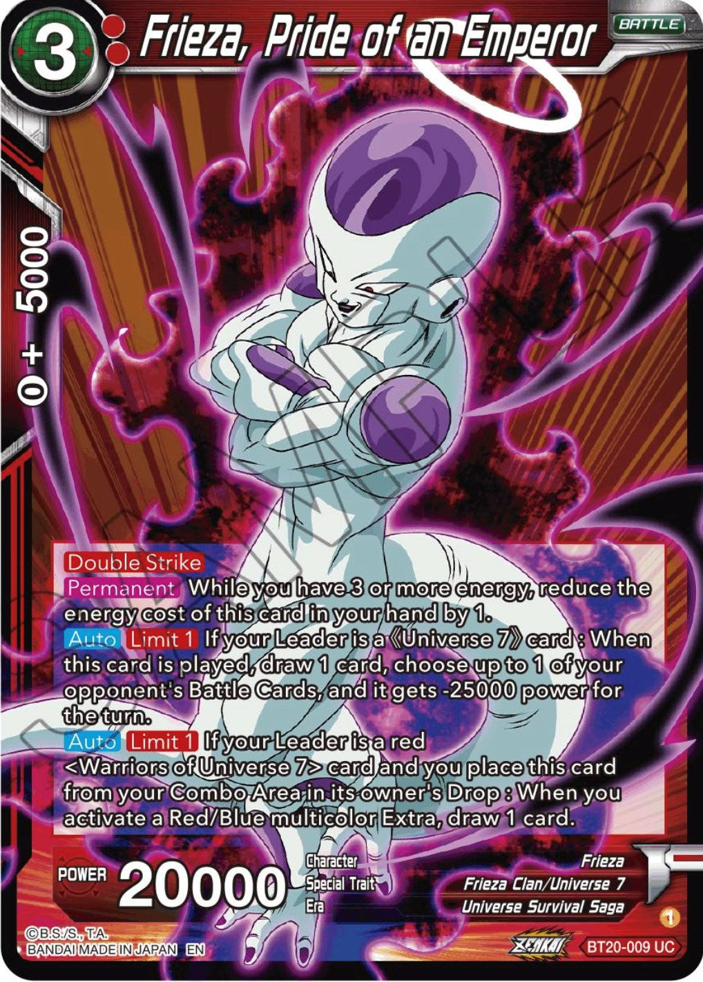 Frieza, Pride of an Emperor (BT20-009) [Power Absorbed] | Event Horizon Hobbies CA