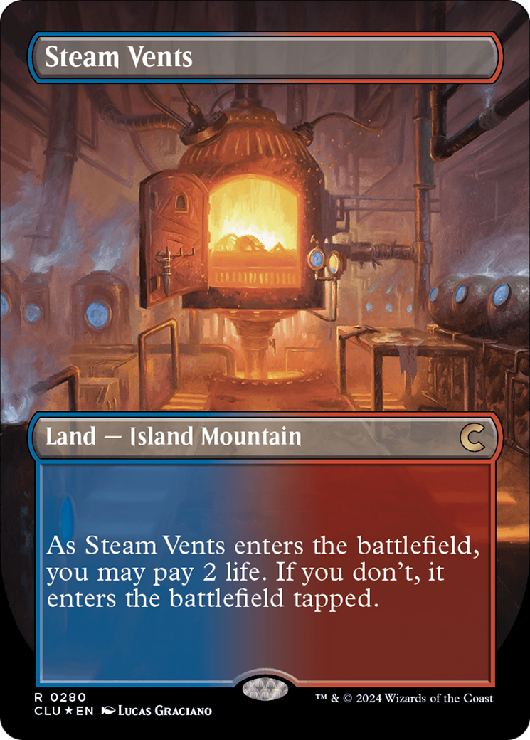 Steam Vents (Borderless) [Ravnica: Clue Edition] | Event Horizon Hobbies CA