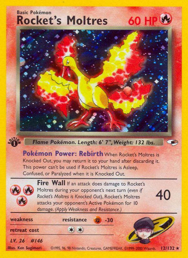 Rocket's Moltres (12/132) [Gym Heroes 1st Edition] | Event Horizon Hobbies CA