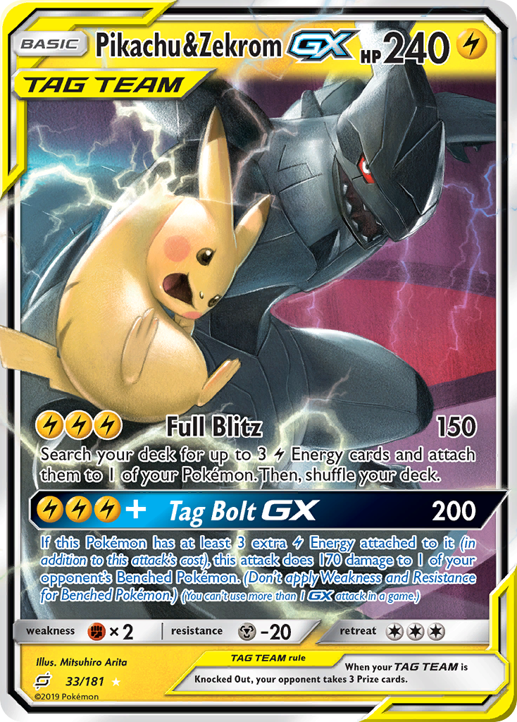 Pikachu & Zekrom GX (33/181) [Sun & Moon: Team Up] | Event Horizon Hobbies CA