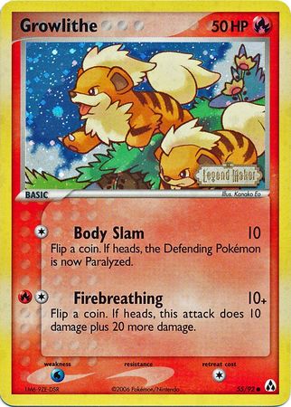 Growlithe (55/92) (Stamped) [EX: Legend Maker] | Event Horizon Hobbies CA