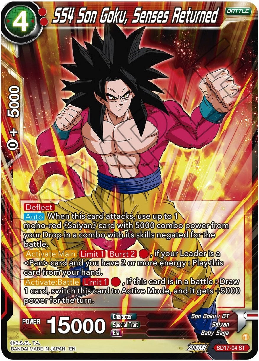 SS4 Son Goku, Senses Returned (SD17-04) [Dawn of the Z-Legends] | Event Horizon Hobbies CA