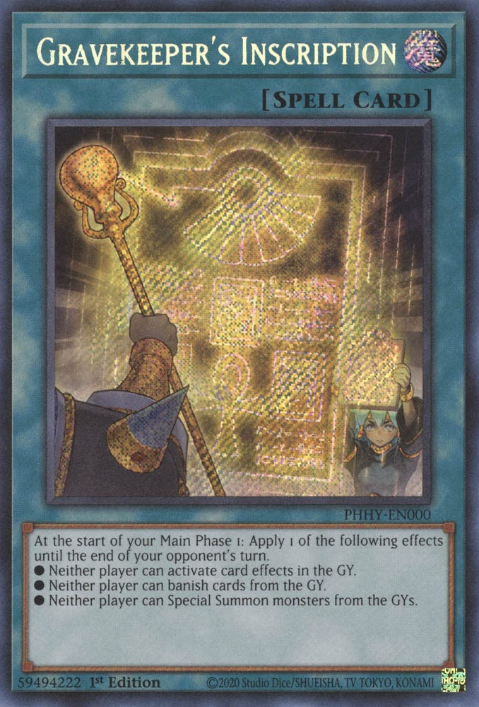 Gravekeeper's Inscription [PHHY-EN000] Secret Rare | Event Horizon Hobbies CA