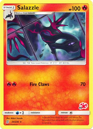 Salazzle (34/236) (Charizard Stamp #49) [Battle Academy 2020] | Event Horizon Hobbies CA