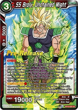 SS Broly, Unchained Might (BT13-025) [Supreme Rivalry Prerelease Promos] | Event Horizon Hobbies CA