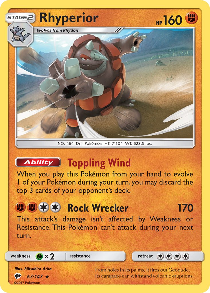 Rhyperior (67/147) (Theme Deck Exclusive) [Sun & Moon: Burning Shadows] | Event Horizon Hobbies CA