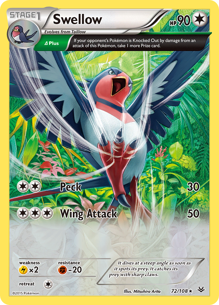 Swellow (72/108) [XY: Roaring Skies] | Event Horizon Hobbies CA