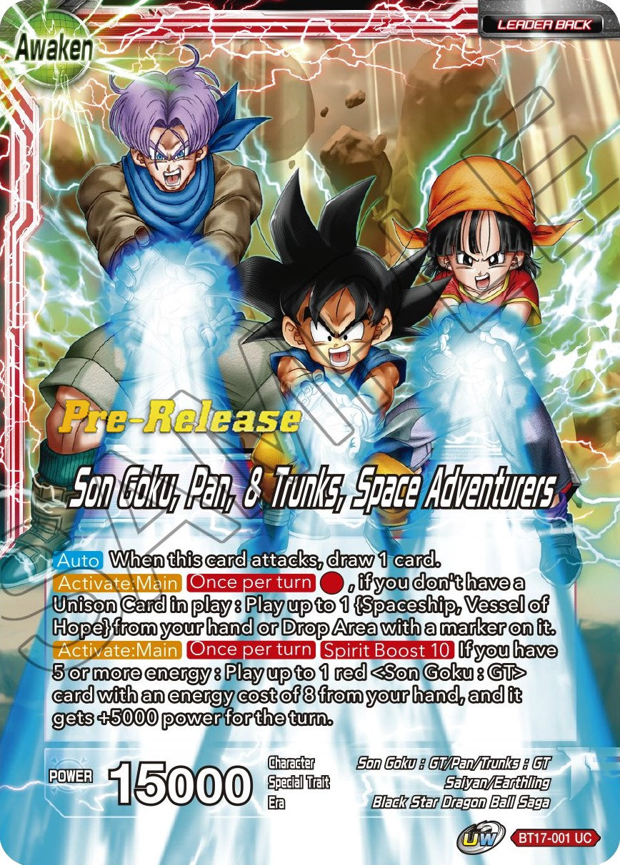 Son Goku // Son Goku, Pan, and Trunks, Space Adventurers (BT17-001) [Ultimate Squad Prerelease Promos] | Event Horizon Hobbies CA