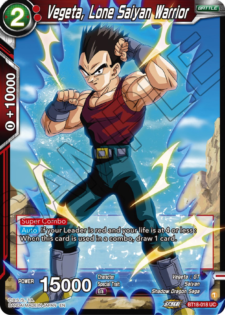 Vegeta, Lone Saiyan Warrior (BT18-018) [Dawn of the Z-Legends] | Event Horizon Hobbies CA