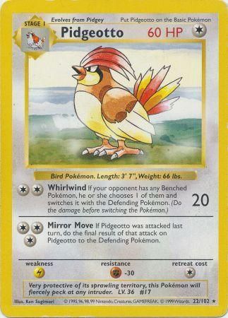 Pidgeotto (22/102) [Base Set Shadowless Unlimited] | Event Horizon Hobbies CA