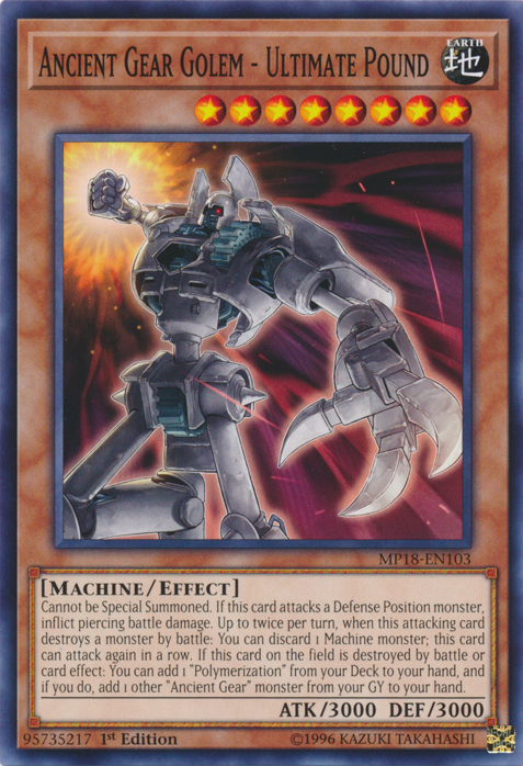 Ancient Gear Golem - Ultimate Pound [MP18-EN103] Common | Event Horizon Hobbies CA