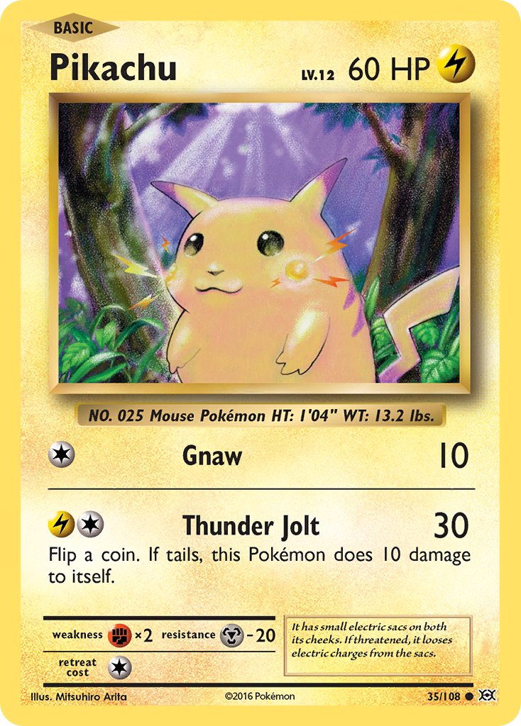 Pikachu (35/108) (Theme Deck Exclusive) (Cracked Ice Holo) [XY: Evolutions] | Event Horizon Hobbies CA