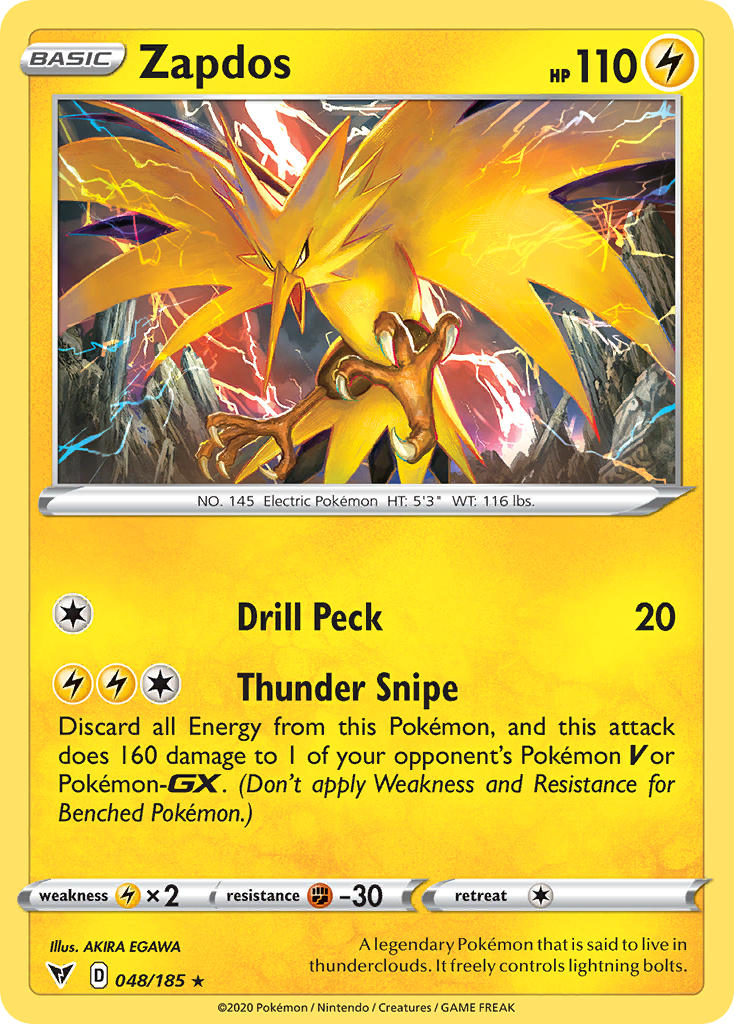 Zapdos (048/185) [Sword & Shield: Vivid Voltage] | Event Horizon Hobbies CA