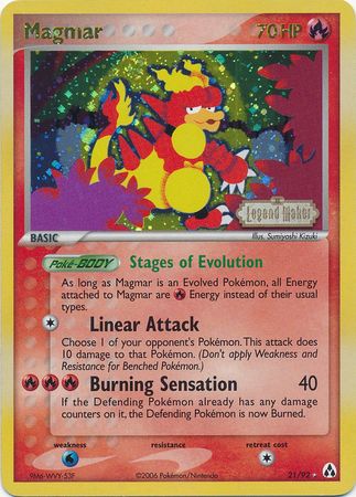 Magmar (21/92) (Stamped) [EX: Legend Maker] | Event Horizon Hobbies CA