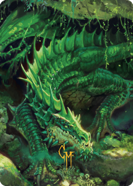 Lurking Green Dragon Art Card (Gold-Stamped Signature) [Commander Legends: Battle for Baldur's Gate Art Series] | Event Horizon Hobbies CA