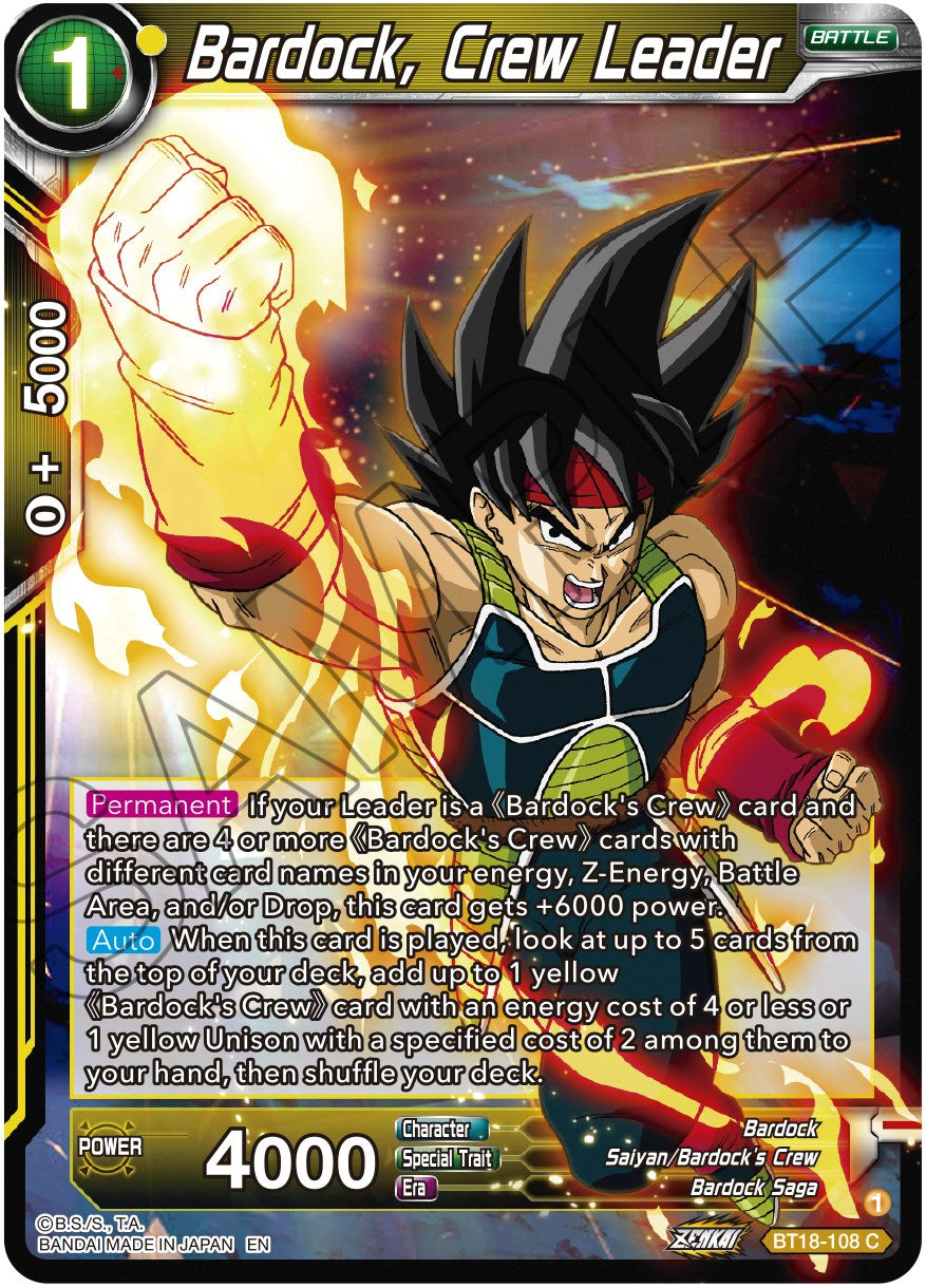 Bardock, Crew Leader (BT18-108) [Dawn of the Z-Legends] | Event Horizon Hobbies CA