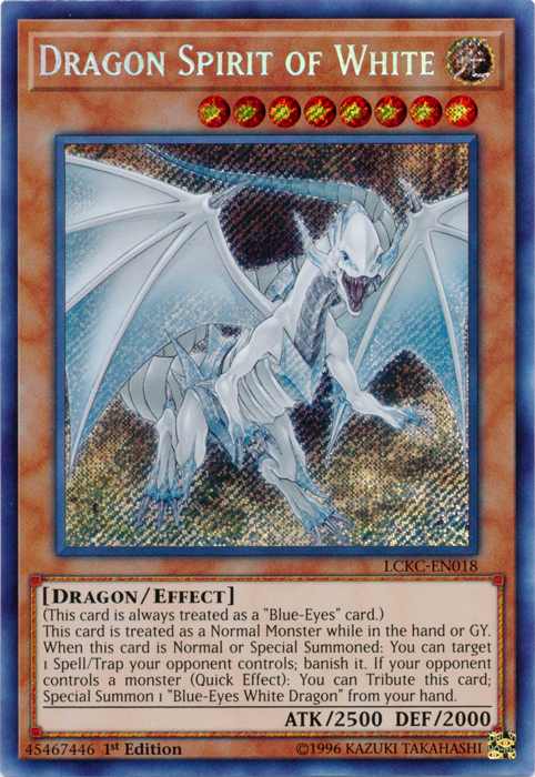 Dragon Spirit of White [LCKC-EN018] Secret Rare | Event Horizon Hobbies CA