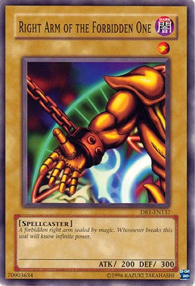 Right Arm of the Forbidden One [DB1-EN137] Common | Event Horizon Hobbies CA