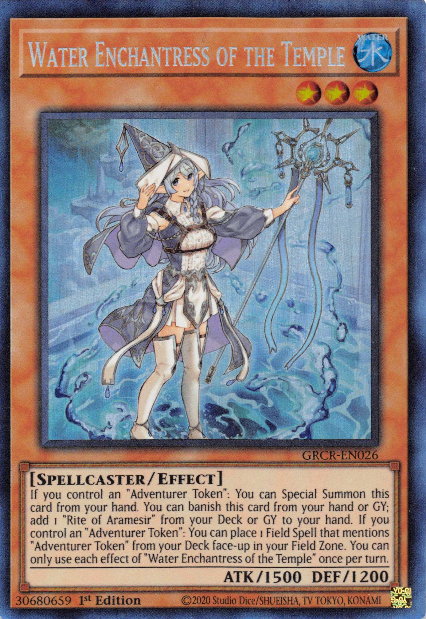 Water Enchantress of the Temple [GRCR-EN026] Collector's Rare | Event Horizon Hobbies CA