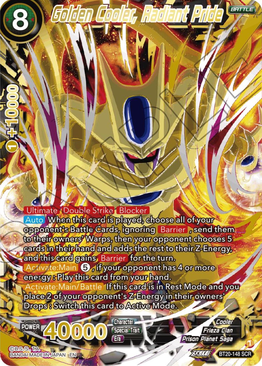 Golden Cooler, Radiant Pride (Alternate Art) (BT20-148) [Power Absorbed] | Event Horizon Hobbies CA