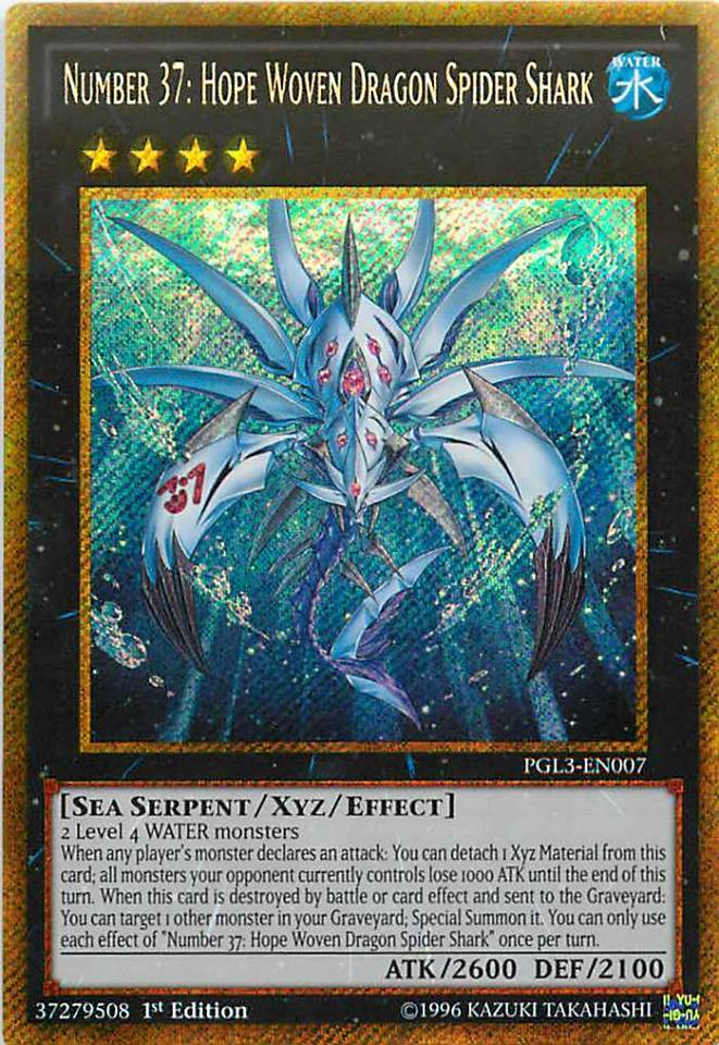 Number 37: Hope Woven Dragon Spider Shark [PGL3-EN007] Gold Secret Rare | Event Horizon Hobbies CA