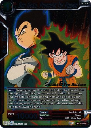 Son Goku, Prepping for Fusion (BT6-005_PR) [Destroyer Kings Prerelease Promos] | Event Horizon Hobbies CA