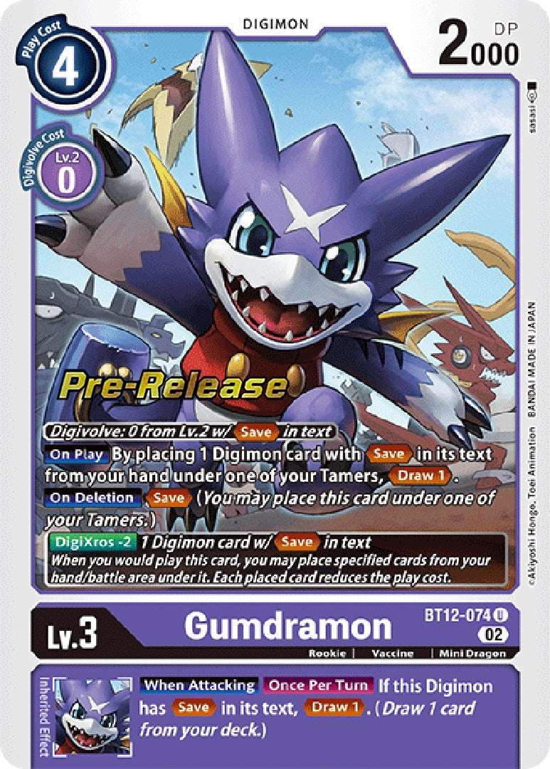 Gumdramon [BT12-074] [Across Time Pre-Release Cards] | Event Horizon Hobbies CA