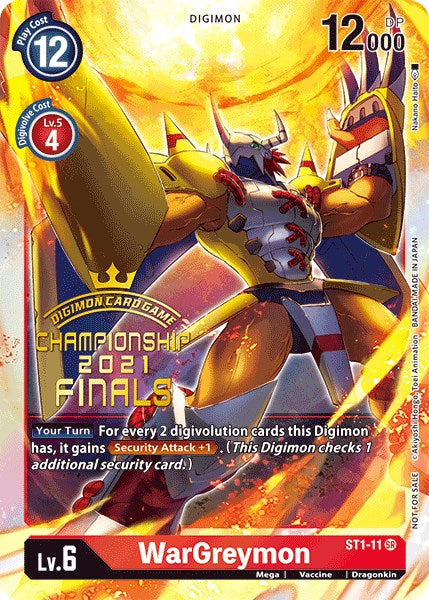 WarGreymon [ST1-11] (2021 Championship Finals Event Pack Alt-Art Gold Stamp Set) [Starter Deck: Gaia Red Promos] | Event Horizon Hobbies CA