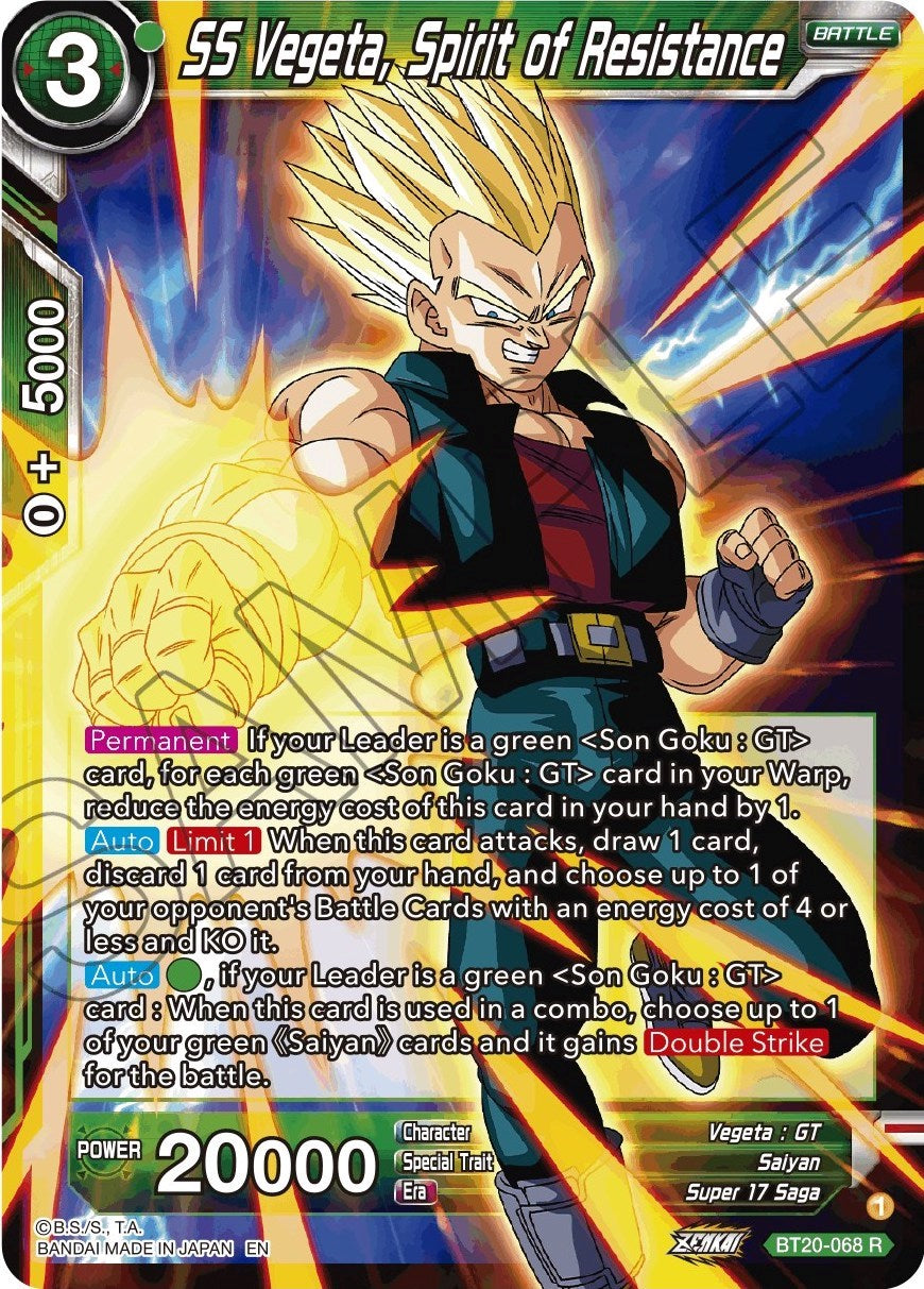 SS Vegeta, Spirit of Resistance (BT20-068) [Power Absorbed] | Event Horizon Hobbies CA