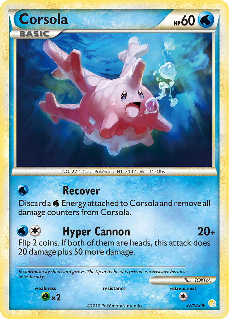 Corsola (37/123) [HeartGold & SoulSilver: Base Set] | Event Horizon Hobbies CA