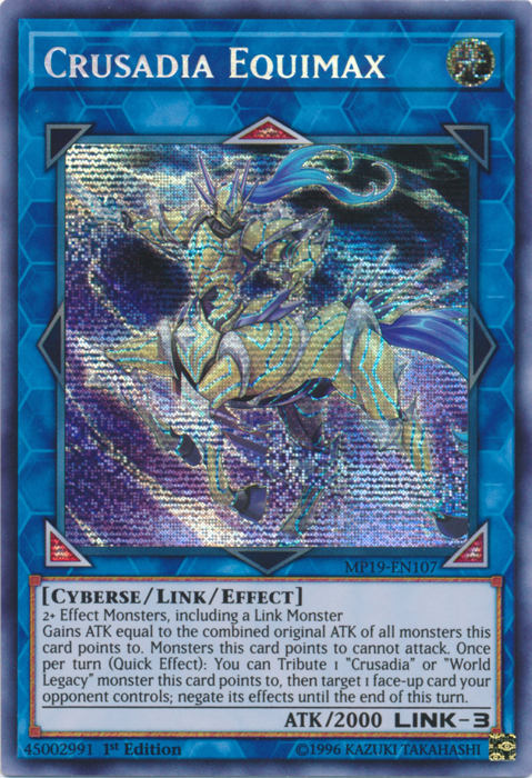 Crusadia Equimax [MP19-EN107] Prismatic Secret Rare | Event Horizon Hobbies CA