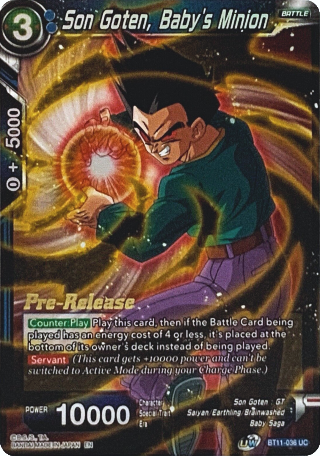 Son Goten, Baby's Minion (BT11-036) [Vermilion Bloodline Prerelease Promos] | Event Horizon Hobbies CA