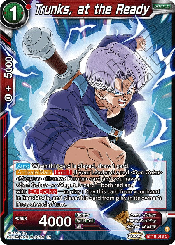 Trunks, at the Ready (BT19-016) [Fighter's Ambition] | Event Horizon Hobbies CA