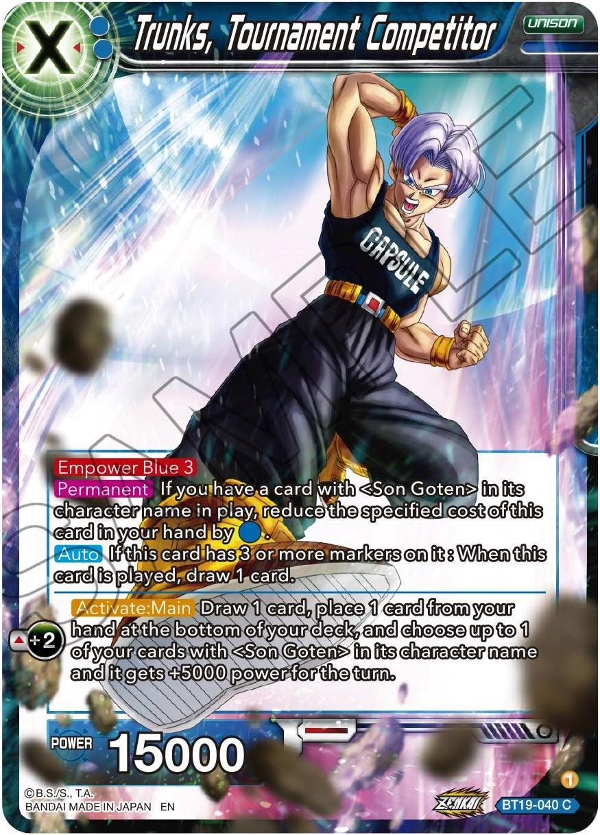 Trunks, Tournament Competitor (BT19-040) [Fighter's Ambition] | Event Horizon Hobbies CA