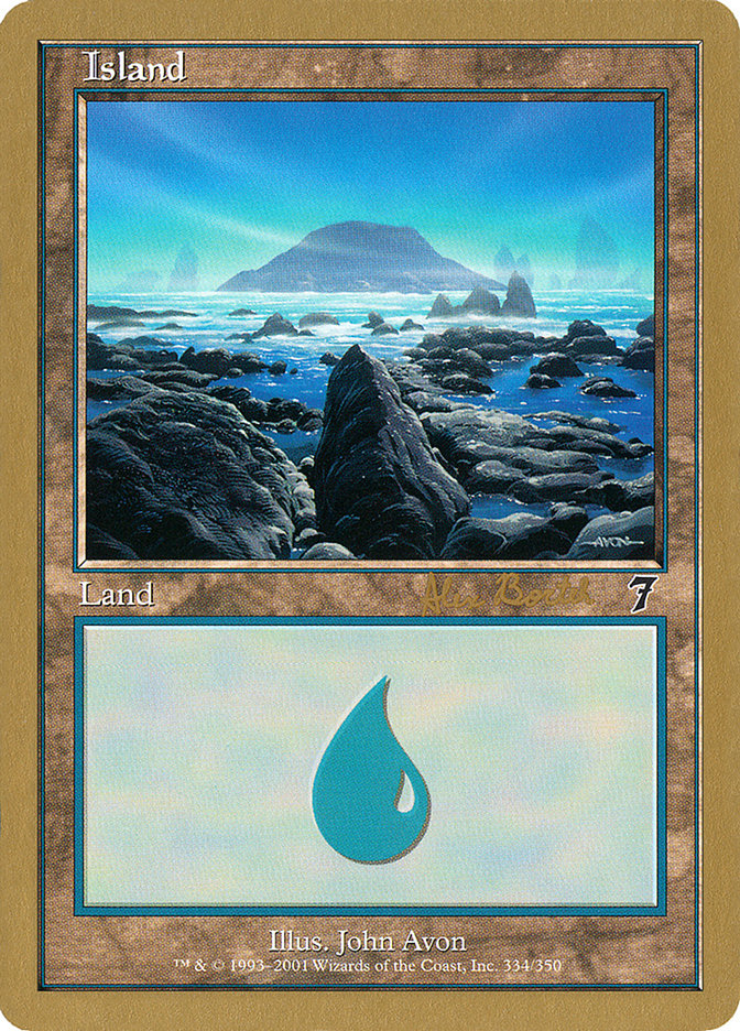 Island (ab334) (Alex Borteh) [World Championship Decks 2001] | Event Horizon Hobbies CA