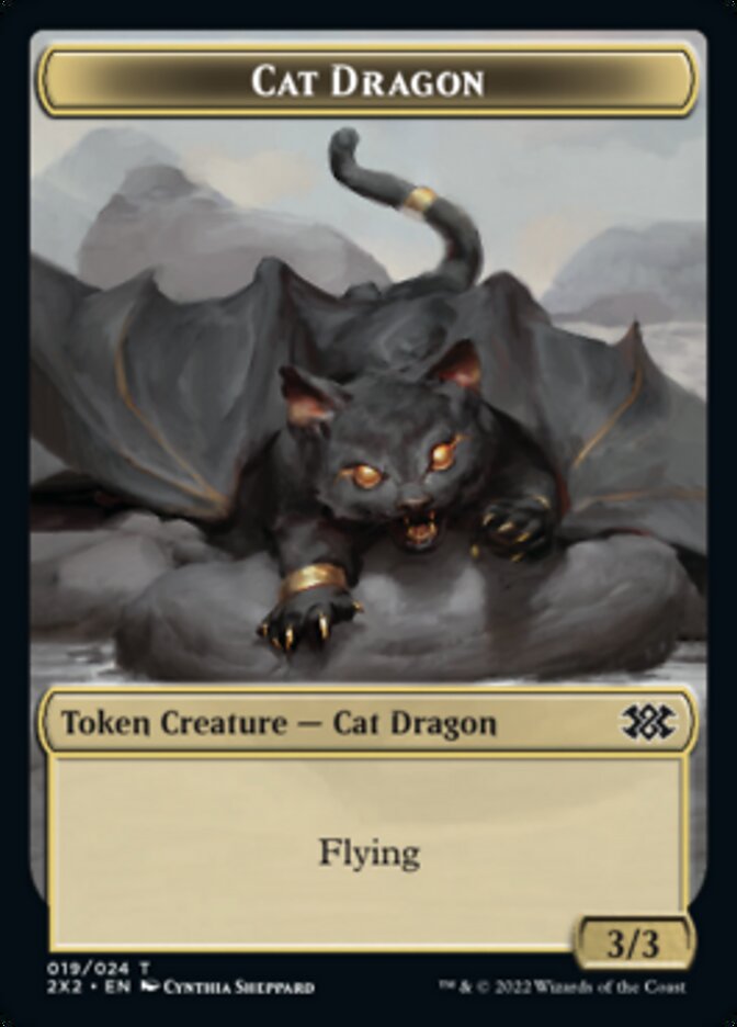 Cat Dragon // Treasure Double-sided Token [Double Masters 2022 Tokens] | Event Horizon Hobbies CA