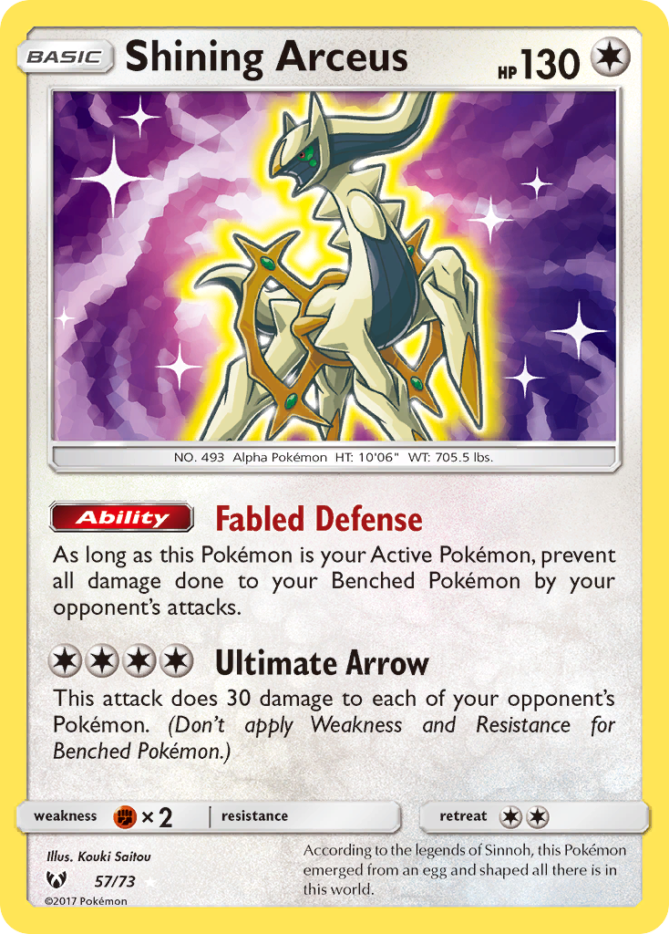 Shining Arceus (57/73) [Sun & Moon: Shining Legends] | Event Horizon Hobbies CA