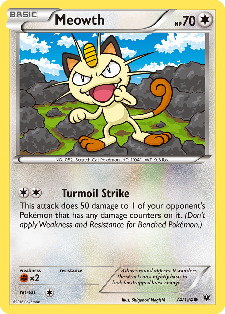 Meowth (74/124) [XY: Fates Collide] | Event Horizon Hobbies CA