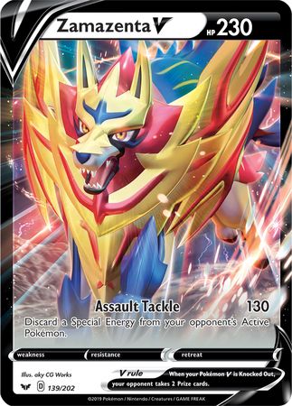 Zamazenta V (139/202) (Jumbo Card) [Sword & Shield: Base Set] | Event Horizon Hobbies CA