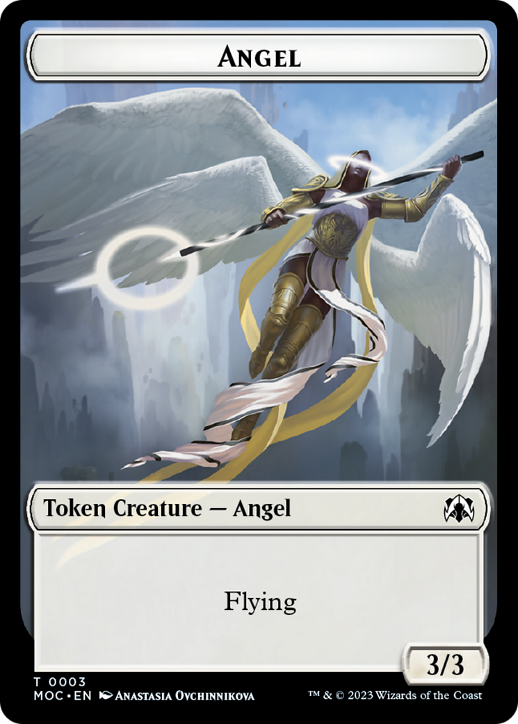 Angel (3) // Demon Double-Sided Token [March of the Machine Commander Tokens] | Event Horizon Hobbies CA