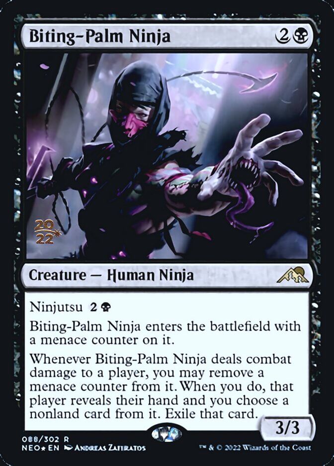 Biting-Palm Ninja [Kamigawa: Neon Dynasty Prerelease Promos] | Event Horizon Hobbies CA