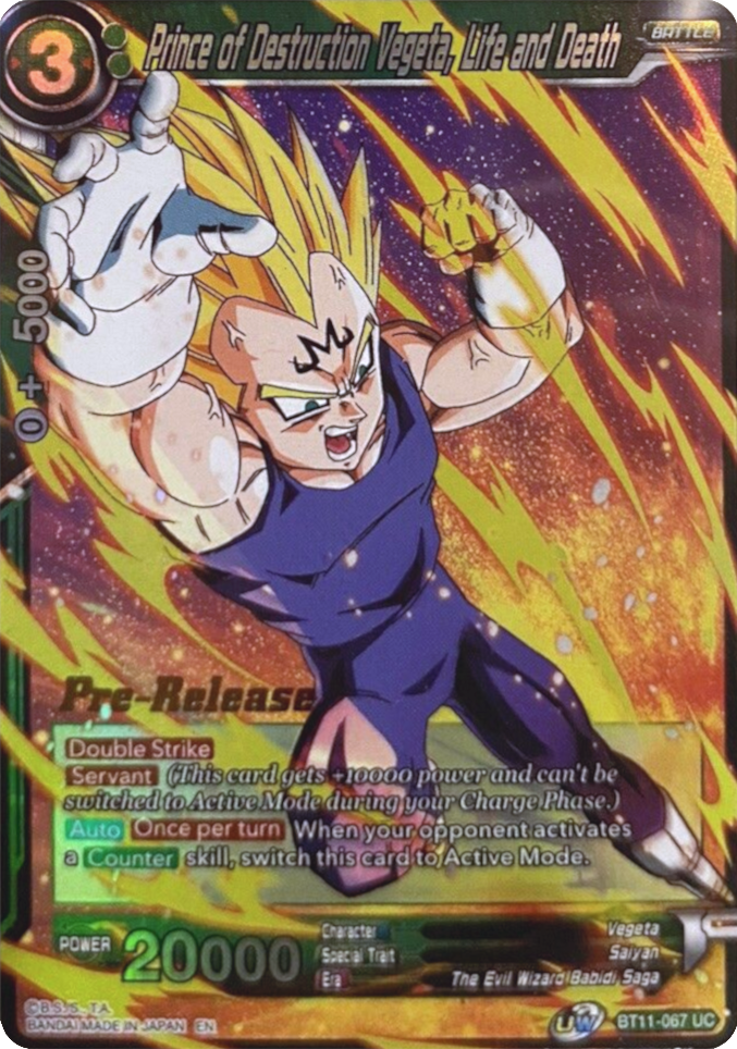 Prince of Destruction Vegeta, Life and Death (BT11-067) [Vermilion Bloodline Prerelease Promos] | Event Horizon Hobbies CA