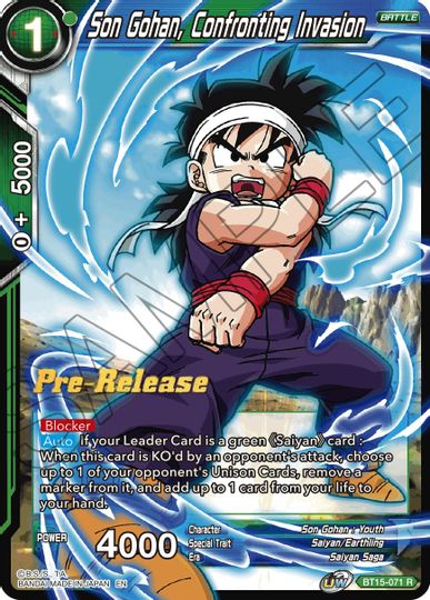 Son Gohan, Confronting Invasion (BT15-071) [Saiyan Showdown Prerelease Promos] | Event Horizon Hobbies CA