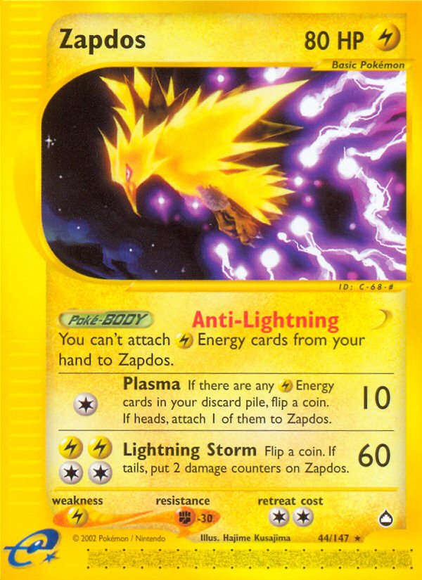 Zapdos (44/147) [Aquapolis] | Event Horizon Hobbies CA