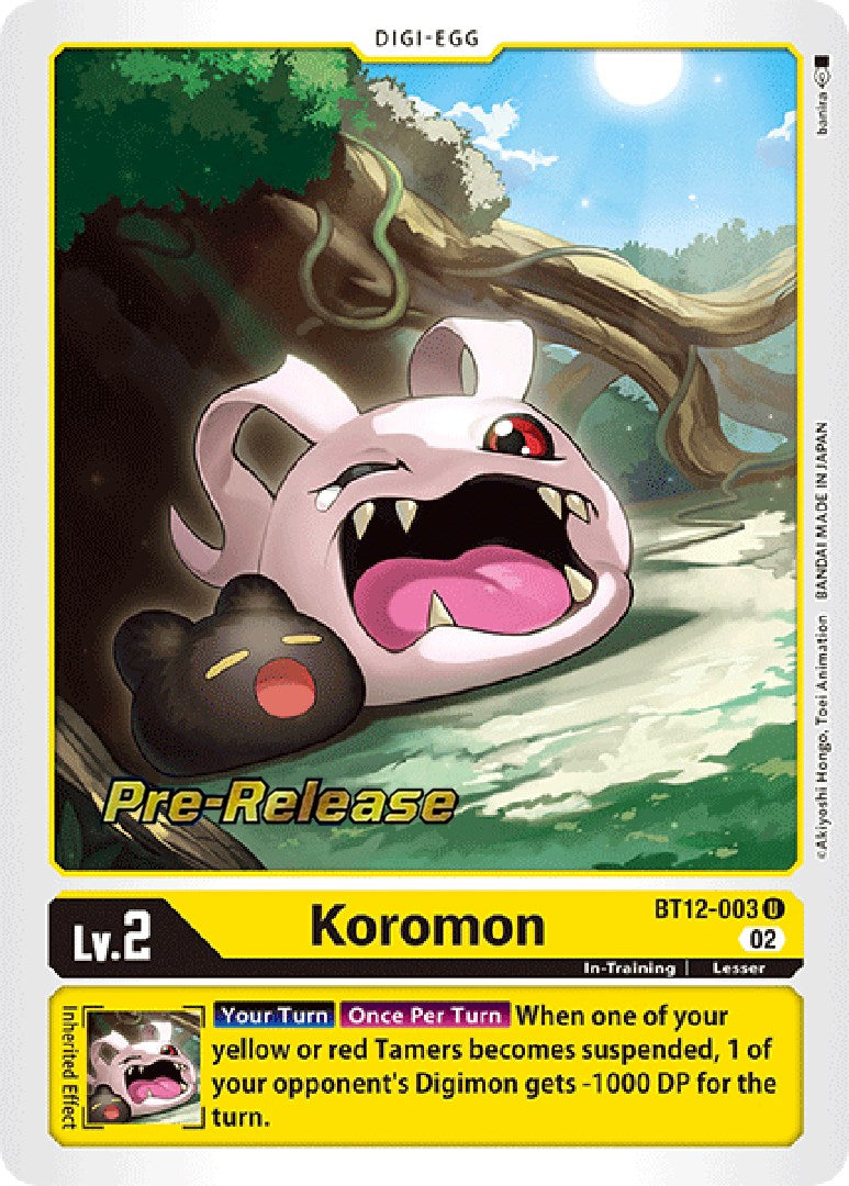 Koromon [BT12-003] [Across Time Pre-Release Cards] | Event Horizon Hobbies CA