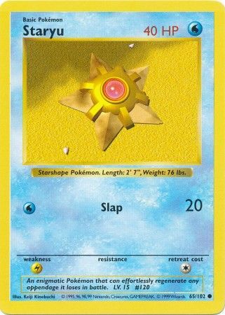 Staryu (65/102) [Base Set Shadowless Unlimited] | Event Horizon Hobbies CA