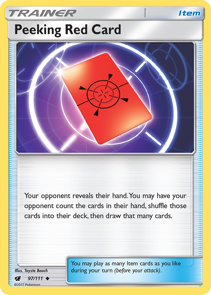 Peeking Red Card (97/111) [Sun & Moon: Crimson Invasion] | Event Horizon Hobbies CA