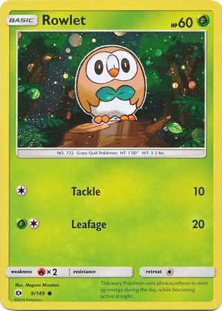 Rowlet (9/149) (Cosmos Holo) [Sun & Moon: Base Set] | Event Horizon Hobbies CA